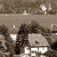 Prangins - La Tour d'eau et le Port d'Yvoire
